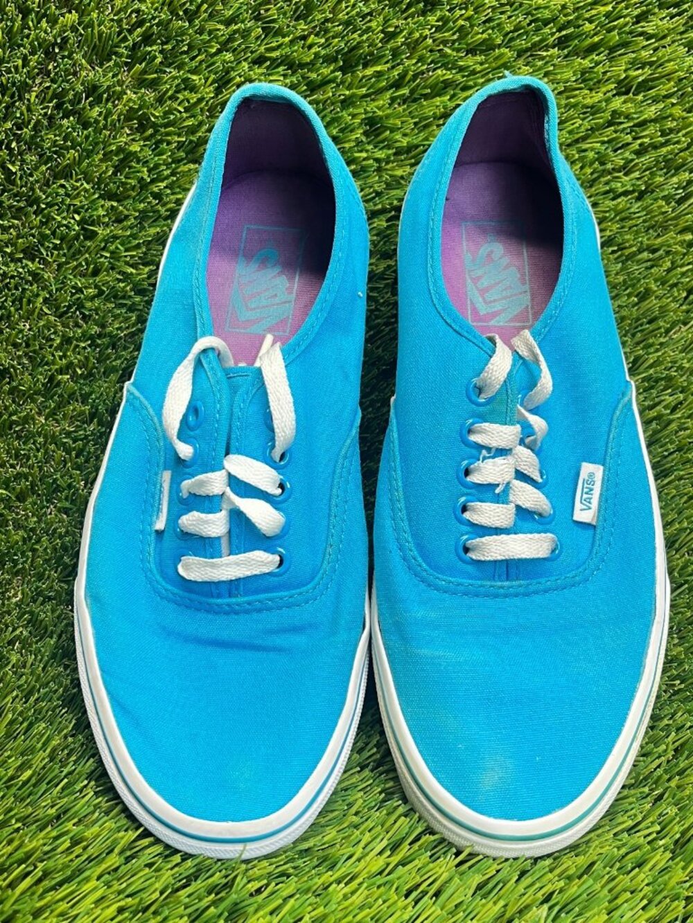 Vans Authentic Low Mens Size 8 Womens 9.5 Blue White Skateboard Shoes Sneakers - Picture 6 of 11